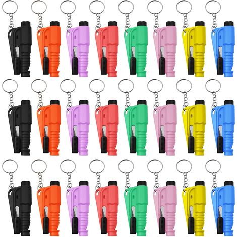 Ensemble de 24 pièces comprenant un brise-vitre, un coupe-ceinture de sécurité, un sifflet de survie, un outil de sécurité portable pour les situations d'urgence et des accessoires multifonctionnels p