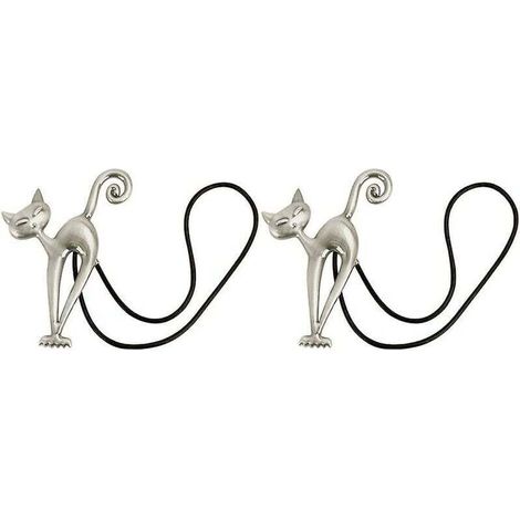 2-teiliges Set magnetischer Gardinenhalter, magnetische Gardinenclips, Gardinenclips mit hübschem Katzenmuster, Gardinenzubehör für Zuhause, Wohnzimmer, Schlafzimmer, Büro