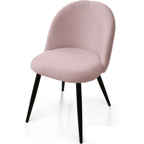 Set aus 4 gepolsterten rosa Teddy-Sesseln 48x50x79