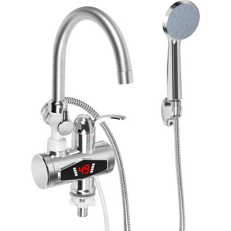 Robinet de cuisine extractible à basse pression, robinet de cuisine pivotant à 360°, robinet de cuisine à basse pression avec 2 types de jet, acier inoxydable brossé