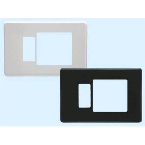 Placca Coprinterruttore ABS 1 posto + Schuko Nera  Art. 8945.N Conf. 12 Pz