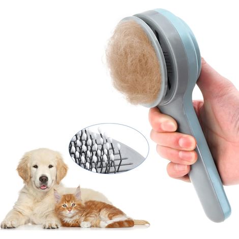 Dog Cat Brush, Grooming Brush Cat Brush Cat Brush Short Long Hair Self-Cleaning for Eliminating Grooming Brushes for Dogs