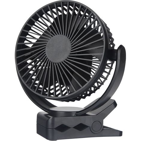 Mini ventilateur Pince USB 5.5 inch avec batterie 5000 mAh, Portable Petit Ventilateur de Bureau, 3 vitesses, double rotation à 360°, avec câble USB, convient pour les familles, les bureaux (1/4)