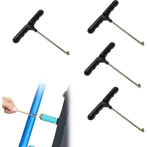 Juego de 4 piezas de repuesto para cama elástica: tensor de muelle, muelle de cama elástica, accesorios para cama elástica, accesorios para muelle en T, gancho en T, extractor de muelle de cama elásti (1/5)