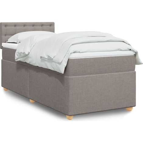 Boxspringbett mit Matratze Taupe 100x200 cm Stoff