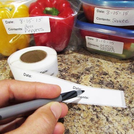 125 étiquettes adhésives pour la conservation des aliments dans la cuisine, le réfrigérateur et le congélateur. (1/4)