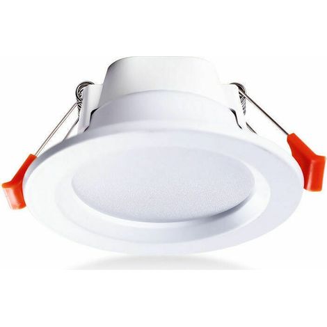 Lot de 4 spots encastrés IP65 étanches de 5 W, blanc chaud, en plastique. (1/4)