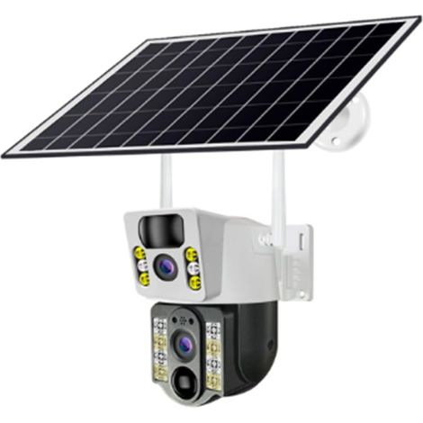 8MP 4K HD Solaire 4G Sim Double Objectif Faible Puissance V380pro Caméras IP de Sécurité Intelligentes Détection Humaine PIR Extérieure (1/5)