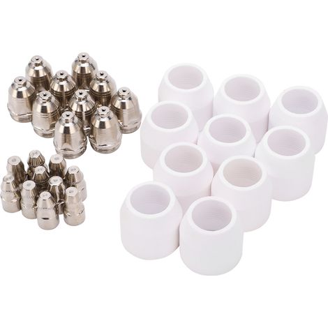 Plasma-Verbrauchsmaterialset P80, Elektrodenspitze, Keramikdüse, Zubehör für Schneidemaschinen, 30-teilig (1/5)