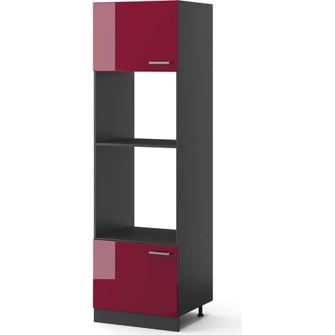 Armoire micro-ondes R-Line, Rouge brillant, 60cm, Vicco