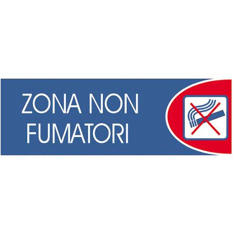Targhe logofix metal blu 6x18zona non fumat.n.754