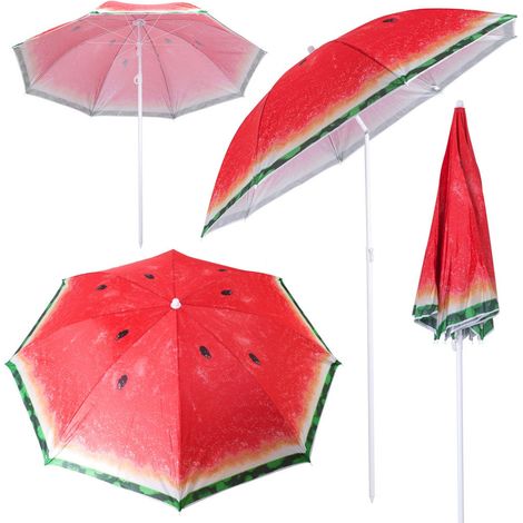 Sombrilla de jardín de playa ajustable 150cm sandía rota