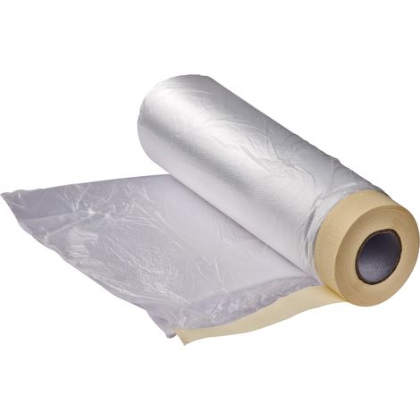 Krepp-Klebeband Abklebeband Malerkrepp Abdeckband mit Folie 270 cm x 16 m PE