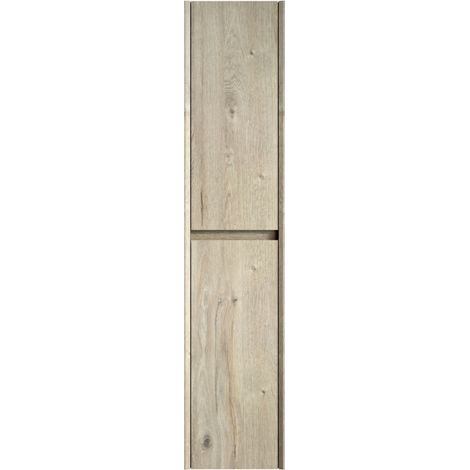 Armoire murale SdB 140cm – 2 portes étagères – Chêne crème – Petits espaces – Salon/Buanderie (1/5)