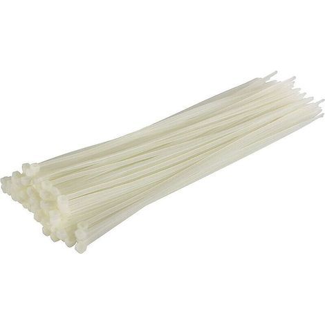 pair Lot de 100 Serre-câbles, Blanc/Naturel, 370 mm x 4,8 mm, Qualité Supérieure Colliers de Serrage Plastique (1/4)
