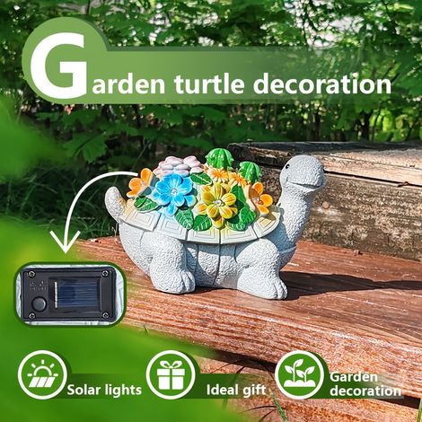 Lampe solaire LED en forme de tortue, décoration de jardin et terrasse (1/5)