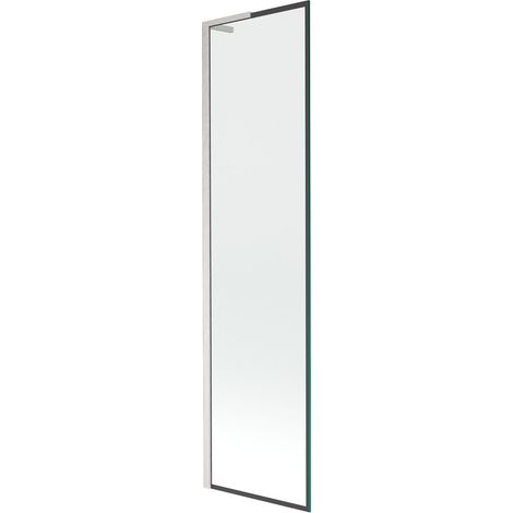 Mexen Next L paratia per vasca da bagno a 1 anta 50 x 150 cm, cornice nera, nichel spazzolato - 895-050-000-03-70-97 (1/5)