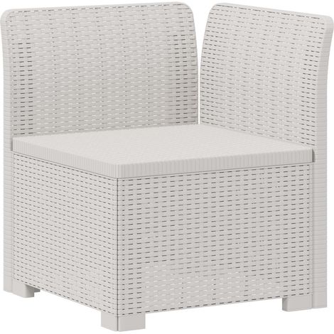 vidaXL Divano da Giardino a 1 Posto Aspetto Rattan PP Bianco (1/5)