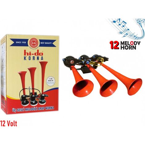 Музикална тромба клаксон HI-DO Baby Shark и още 12 мелодии за бус ван автомобил 24V 125d