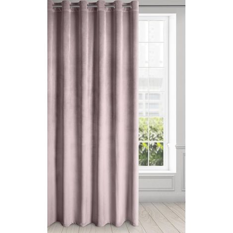 Rideau en Velours avec Oeillets - 1 Panneau, Traitement de Fenêtre Occultant, Rideaux pour Chambre, Cuisine, Salon, Doux, 215x270 cm, Rose Clair (1/5)