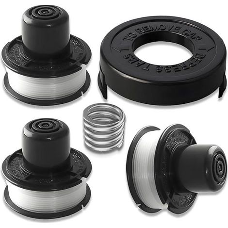 Bobine fil coupe-bordure compatible Black & Decker GL250 GL310 GL360, kit 3 bobines avec capuchon et ressort pour tondeuse de jardin (1/5)