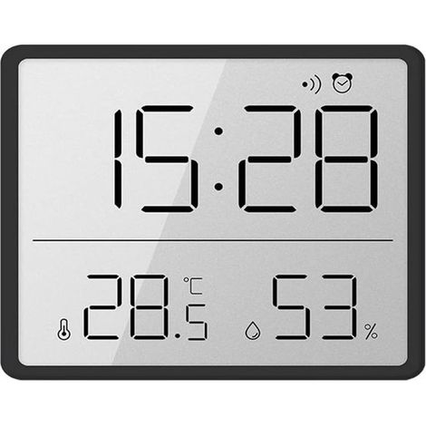 Wecker Wetterstation Raumthermometer Digitaler Wecker Duschtimer Küchenthermometer Ultradünne digitale Wanduhr Batteriebetrieben mit Saugnapf für (1/5)