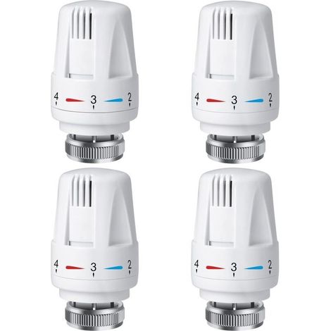 4 PCS Tête Thermostatique Radiateur, Tête Thermostat Radiateur TRV M30 x 1,5, Vanne Thermostatique Radiateur, Vannes de Radiateur de Radiateur pour Système de Chauffage pour Maison et (1/4)