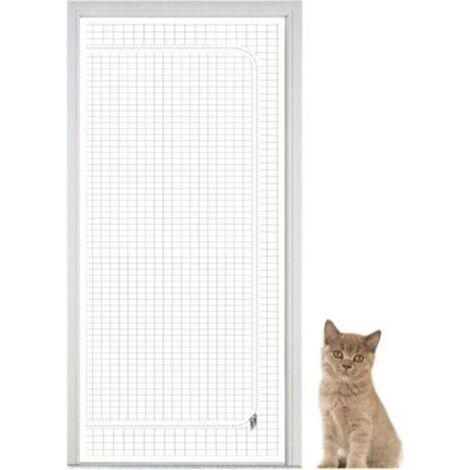 Porte Moustiquaire Anti-Fugue pour Chats, Filet De Protection À Fermeture Éclair, Accessoires pour Animaux pour Salon Cuisine Chambre