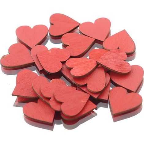 Riffelmacher Streudeko Herzen Rot 24er Set - Holz (1/2)