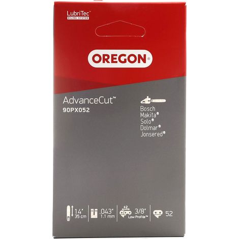Oregon 90PX052E AdvanceCut Catena per Motosega da 52 Maglie di Trasmissione, Adatta a Barre da 14 pollici (35 cm), Compatibile con Bosch, Karcher, Husqvarna, Makita ed altre marche (1/5)