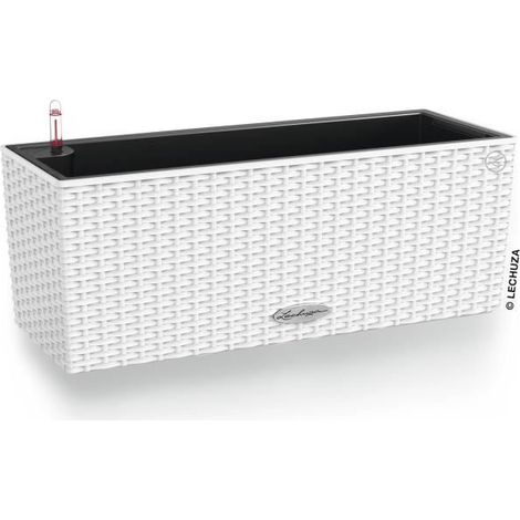 LECHUZA Jardinière Balconera Cottage 50 - Blanco - 44x33 cm - Con reserva de agua