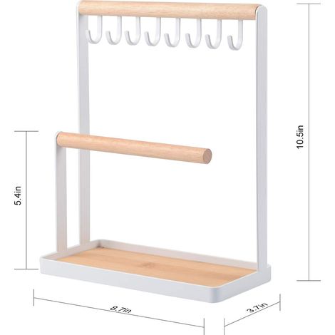 Porte-bijoux en bois organisateur multifonction présentoir à bijoux (1/5)