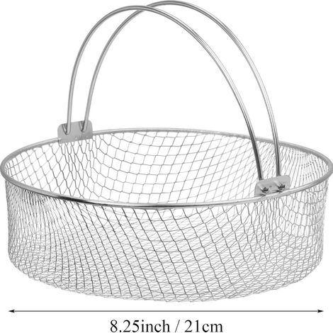 Panier friteuse air acier inoxydable avec grille, accessoire cuisson durable (1/5)