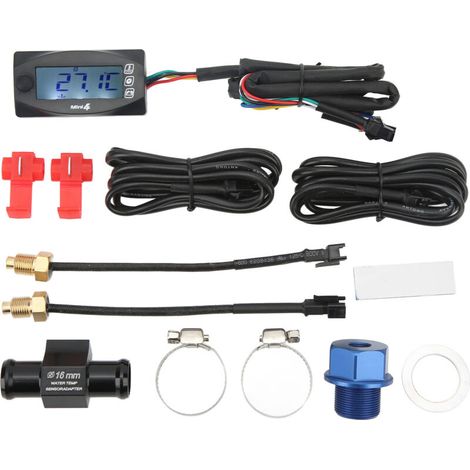 4 en 1 moto tension jauge de température temps température de l'eau température de l'huile DC12V universel pour moto M20x1.0 (1/5)