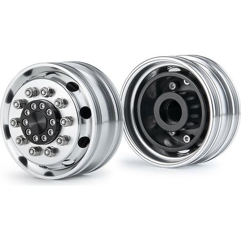 jantes de roue avant en métal à 10 rayons pour camion tracteur/remorque RC 1/14 (amélioration) (1/5)