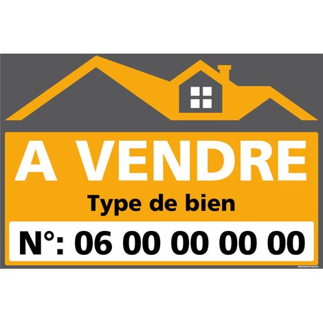 Panneau A Vendre Personnalisable Orange - Akilux 3,5 mm - 600x400 mm avec Œillet (1/5)