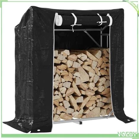 4104936 Portant de bois de chauffage et housse de pluie acier galvanisé (1/5)