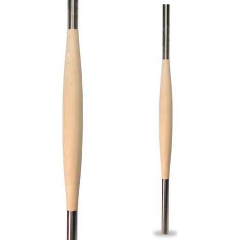 Balustre - 90 cm - Hêtre - Acier inoxydable - Design élégant et durable