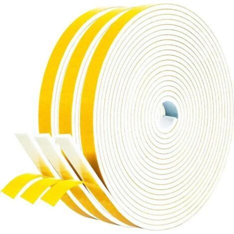 Ruban d'Étanchéité Adhésif Porte Fenêtre Blanc 20M Joint Mousse Caoutchouc Anti-Collision : Isolation Phonique, Étancheité et Protection Contre les Courants d'Air