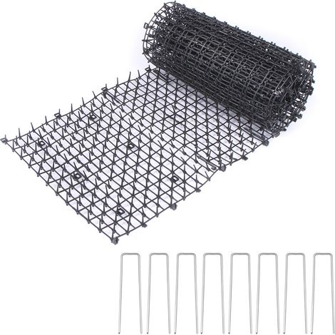 Filet Anti-Chats 200x28cm PP Noir avec 8 Clous de Fixation - Protection Jardin & Intérieur Anti-Fouissage Animaux (1/5)
