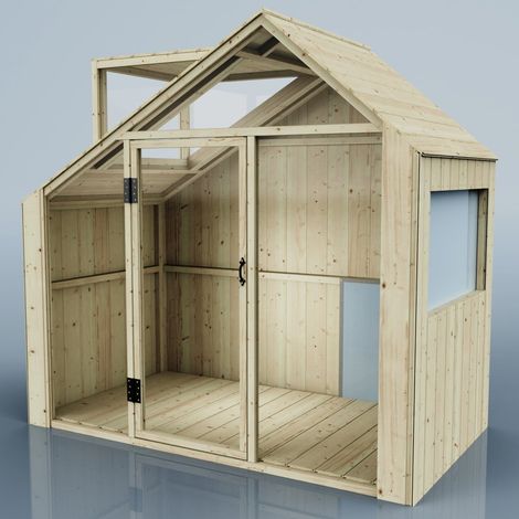 PolarPlay Kids Scandinavian Style Wooden Playhouse - Asta Mist