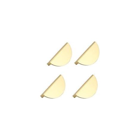 Set mit 4 halbmondförmigen Möbelgriffen – Aluminium – Modern – Für Wohnzimmer, Küche, Büro, Nachttisch, Kommode, Schränke – Gold (1/5)