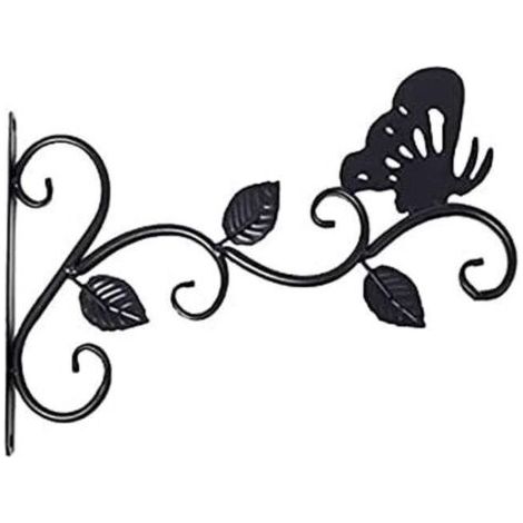 Pair Lot de 1 Supports pour Plantes Suspendues Noir, 12 Pouces Suspension Mural Crochet Plante en Métal, Suspension d'Accessoires pour Plantes Antirouille et Robuste en Forme de Papillon (1/5)