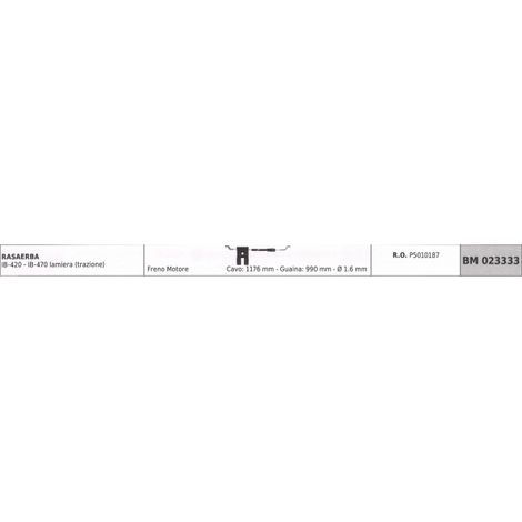 Cavo freno motore IBEA rasaerba IB-420 IB-470 tazione cavo 1176mm guaina 990mm