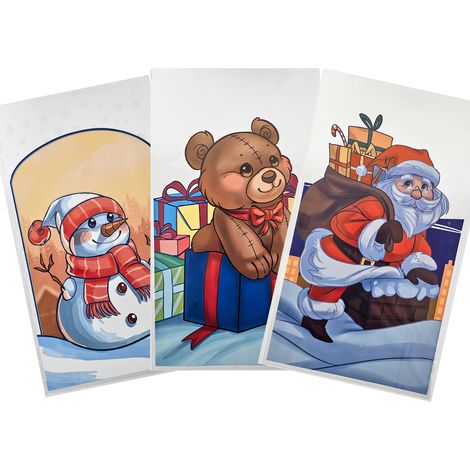 Weihnachtsmotiv mit Plastiktüten, beidseitig bedruckt, 20 x 35 cm (1/5)
