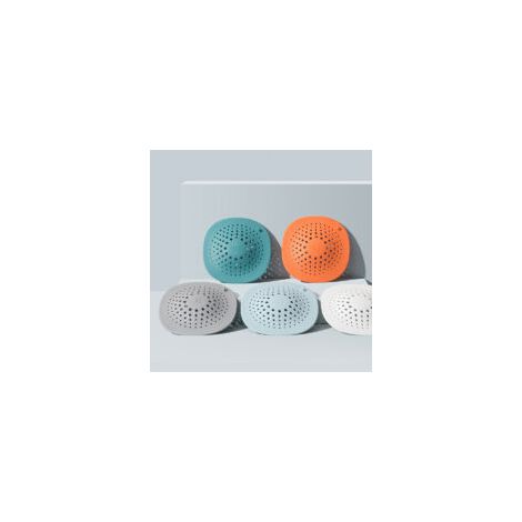 5er-Set Silikon-Spülbeckensiebe, Haarfänger mit Saugnapf, Haarfänger für Küche und Bad, Gummi-Badewannen-Spülbeckensieb - Crezuo