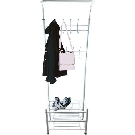 Standgarderobe Flurgarderobe Kleiderständer Jackenständer 1,80m (Weiß) (1/5)