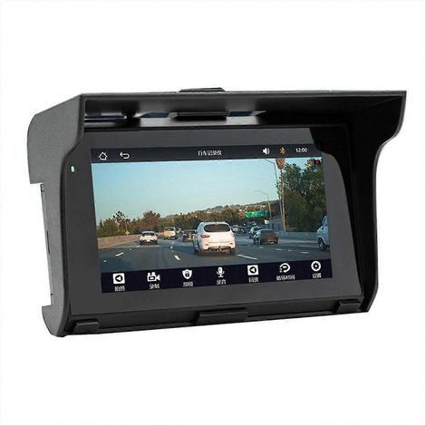 Autoradio MP5 portable 5 pouces pour moto, compatible avec CarPlay et Android Auto, et système multimédia portable. (1/5)