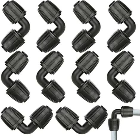 10 pièces pour système de micro-irrigation goutte à goutte - Raccord en L - Connexion 1/2", universel, robuste et durable, connecteur coudé pour tuyau d'arrosage. (1/5)