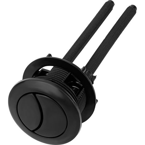 Bouton Chasse d’Eau Remplacement 38mm, Poussoir Chasse d’Eau Double Réglable pour Trou Rond 38-45mm Réservoir Universel Pièce Réparation pour Salle Bain Maison (Noir) (1/5)